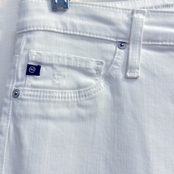 Women’s White Adriano Goldschmied Distressed Farrah Skinny Ankle Jeans Size 28 - Picture 4 of 10